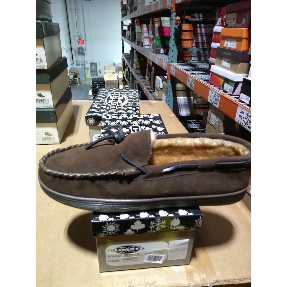 CLIMATE X moccasin-style slipper Suede upper brown/chocolate L 11/12